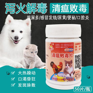 清瘟败毒片犬猫眼屎上火狗狗去火猫口腔炎清热解毒去火便秘尿黄
