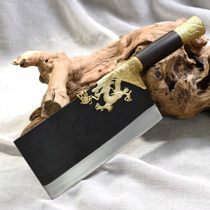 赫莲娜龙泉市区手工龙头斩骨刀菜刀家用款厨师切片切肉屠龙剁骨刀