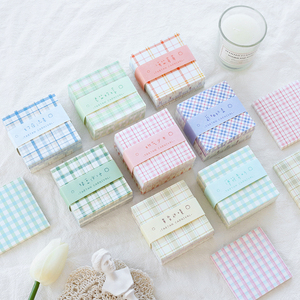 200张jk格子便签纸 ins风高颜值便利贴无粘性学生用手账素材纸手帐