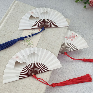 古风桃花扇子空白书签水彩卡片纸厚手绘自写卡纸古典中国风精美diy