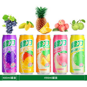 台湾产绿力果汁饮料葡萄芒果蜜桃番石榴冬瓜茶5口味可选5罐装进口