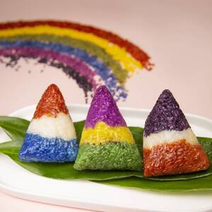 云南特产七彩花糯米甜粽子100g*3枚独立真空包装早餐包邮