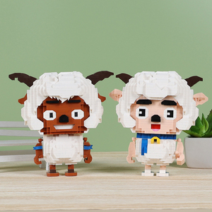 喜羊羊积木兼容乐高男女孩系列小颗粒益智拼装玩具礼物立体拼图