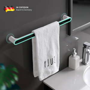 免打孔毛巾架浴室卫生间吸盘挂架浴巾架子北欧创意简约单杆置物杆