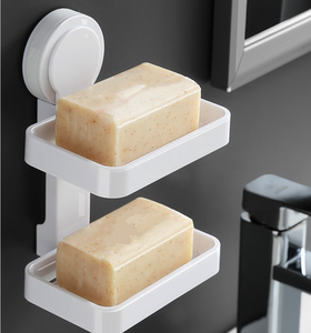 家用卫生间上下两层强力肥皂壁挂式双层挂壁吸盘香皂盒墙壁