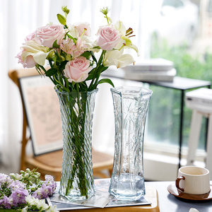 简约特大号玻璃花瓶透明水养富贵竹鲜花客厅家用插花装饰花器摆件