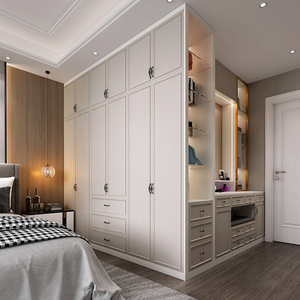 北京兔宝宝整体一门到顶转角衣柜全屋定制家具轻奢卧室衣帽间订制