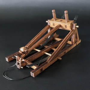卧式投石机达芬奇中世纪弹性古代战车拼装木质diy模型玩具礼物