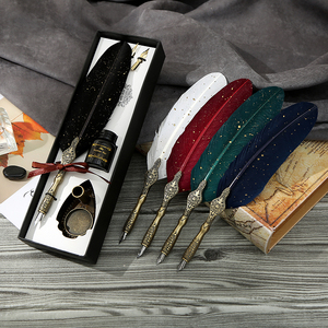 羽毛笔哈利波特同款蘸墨钢笔儿童礼物欧式复古学生孔雀中国风礼盒