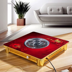 电火盆烤火盆卧式多功能取暖器家用远红外烤火炉烘脚电炉子暖脚器