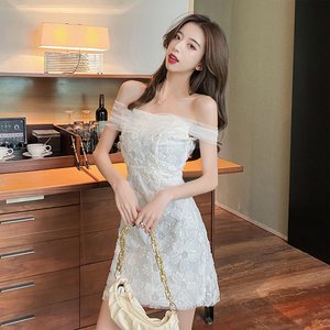 抹胸裙夏天一字肩