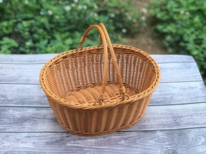 老式提篮子编制藤条提篮竹蓝子框酒篓竹编鱼笼竹编迷你小篮子购物