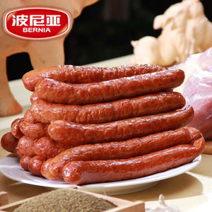 波尼亚烤肠纯肉无淀粉熟食即食青岛大红肠250克蒜蓉散装