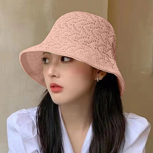 粉色帽子女夏渔夫帽韩版遮阳帽薄款双面透气遮脸防晒帽太阳帽凉帽