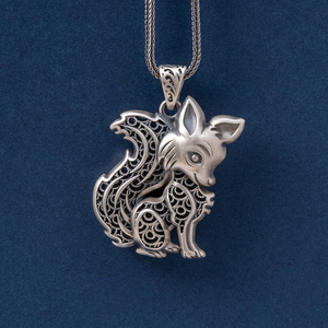 书灵旗舰店天猫天然水晶玉石私人定制手工雕刻九尾狐修仙款狐狸吊坠