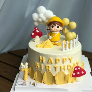 萌萌小女孩蛋糕装饰摆件背书包小公主周岁生日甜品台烘焙创意配饰