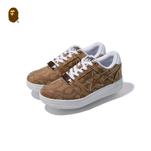 bape×coach联名女士交织图案猿人头印花星星刺绣休闲鞋291901e