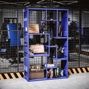 复古工业风产品展示柜手办荣誉奖牌展架作品证书立式展示架铁艺柜