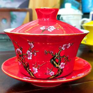 八宝盖碗茶杯大号