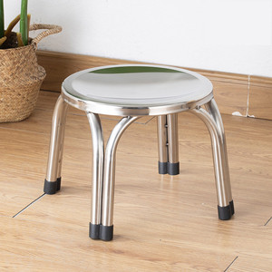 加厚不锈钢圆凳子园凳餐厅家用椅小矮圆板凳板凳四脚椅凳户外餐椅
