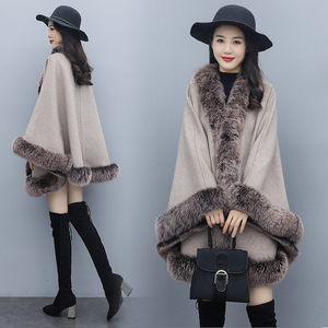 披风外套女中长款冬加厚