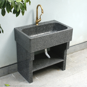 大理石洗衣池带搓板一体户外洗手台盆庭院水槽石材水池家用洗菜盆
