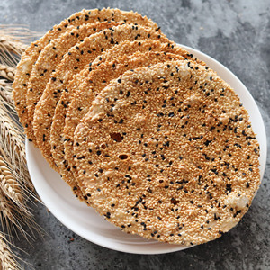 山东周村芝麻薄饼香薄脆手工烤片芝麻饼咸味500g非油炸传统 老式