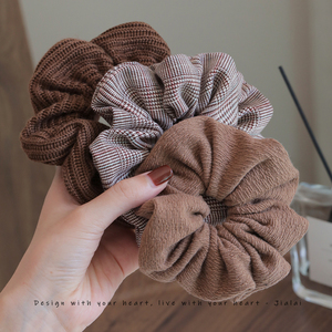 轻奢秋冬肠圈丸子头发圈头饰新款扎头发圈发饰高级感盘发头绳韩国