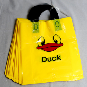 黄色鸭子服装店购物袋子儿童装衣服手提塑料卡通可爱小号礼品胶袋