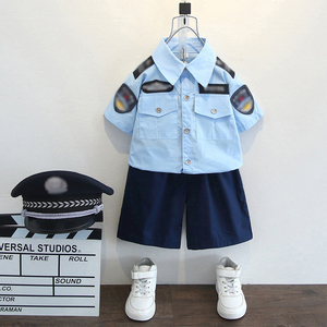儿童演出服表演服装警服警官服角色cos扮演警察童装公安男童夏装