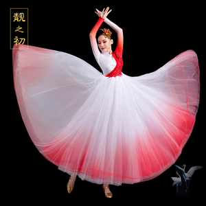 开场舞大摆裙演出服大气灯火里的中国舞蹈服万疆服装舞蹈服饰女