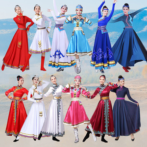 蒙古舞蹈演出服服族蒙古族衣服少数民族夏季服饰蒙族蒙古舞服装女