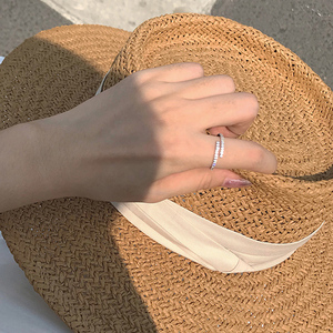 小众设计ins潮水钻食指戒指女时尚个性冷淡风网红可调节chic指环
