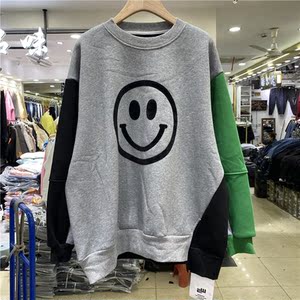 卓娃5570加绒笑脸印花卫衣秋冬2020新款宽松百搭休闲外套长袖女装