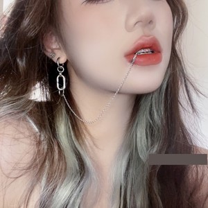 唇钉假无洞唇环假无洞唇钉贴唇夹鼻钉假无洞假鼻环有洞钛钢唇钉链