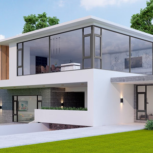 金致尚品门窗别墅封阳台镀膜玻璃断桥铝客厅外墙平开窗定制包安装