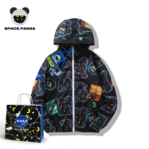 太空熊猫联名nasa夏季防晒服夹克风衣男学生百搭潮牌防紫外线外套