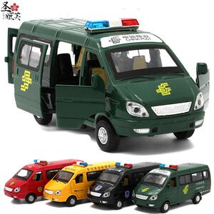 1/32金属仿真面包车武装押运钞车救护车警车邮政汽车模型玩具巴士