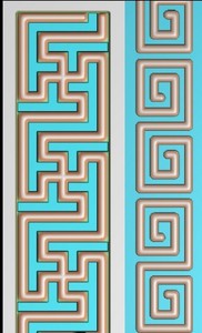 精雕图回纹理边框 浮雕图灰度图回纹边框回型纹万字纹长条带线