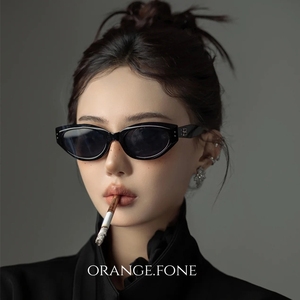 复古猫眼墨镜女高级感2024gm新款Jennie窄框防晒紫外线太阳眼镜