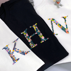 刺绣diy绣花衣服情侣t恤字母手工自绣短袖送男友礼物材料包