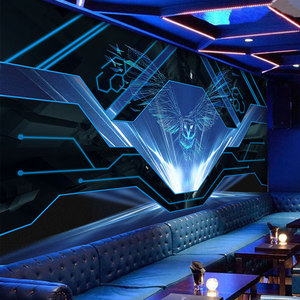 3d立体科技感DJ舞台背景墙纸ktv酒吧包厢装饰壁画电竞馆网吧壁纸