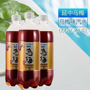 延中乌梅汁乌梅味汽水600ml*20瓶/箱 碳酸饮料果味汽水消暑饮品