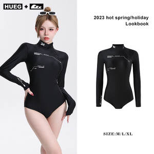 HUEG冲浪服女2023新款泳衣女性感竞速运动三角连体泳衣高级感温泉