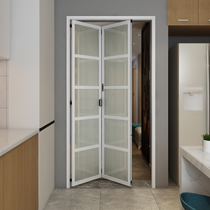 德拉铝合金折叠门无下轨道厕所折叠门厨房推拉门折叠门隔断开放式