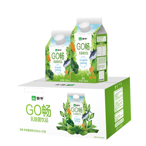 蒙牛go畅屋顶包乳酸菌饮品458ml*12瓶整箱