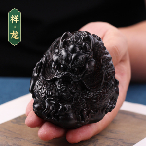 将木生紫光檀木质手工木雕十二生肖祥龙手把件男士随身把玩件礼品