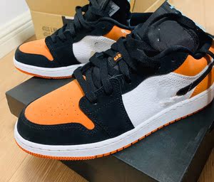 aj1乔1扣碎篮板小扣碎白橙黑橙男女情侣低帮运动篮球实战跑鞋板鞋