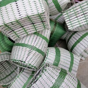 纯手工篮竹编编织塑料打包带采茶叶篓鱼篓茶箩挂篓青竹特色小背篓