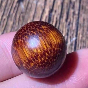 披毛犀高端牛角黑金手串竹丝纹鱼籽纹清晰可见文玩单珠高端收藏